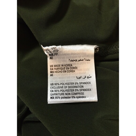 Alfani Blouse Basic Green Olive Size PP Asymmetrical-Sleeves 3/4-Sleeve - Picture 11 of 12